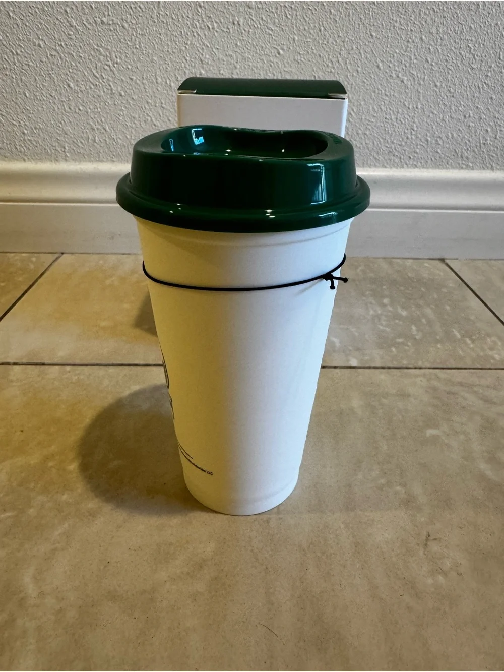 Peanuts + Starbucks Collab White Box with Green Lid Featuring Snoopy